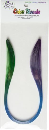 Quilled Creations 1/8in Green/Blue/Purple Color Blend Quilling Vellum