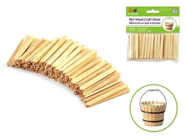 Krafty Kids Craftwood Natural Mini Craft Sticks 2 1/8"x1/4" 150pk