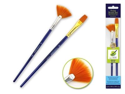 Color Factory Artist  Brush Set Fan Flat 2pc