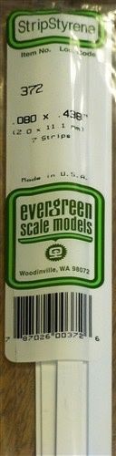 Evergreen Scale Models 0.080s0.438in Polystyrene Strip 7pc