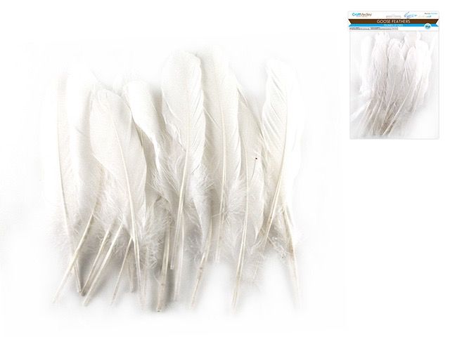 CraftMedley 8in Goose Feathers White 12pc