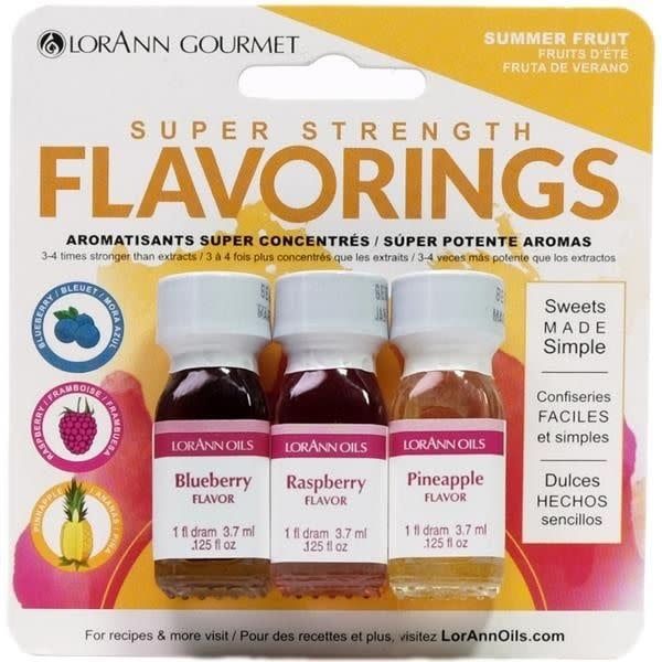 Lorann Summer Fruit Mix 3 Pack (Blueberry, Raspberry,  Pineapple)