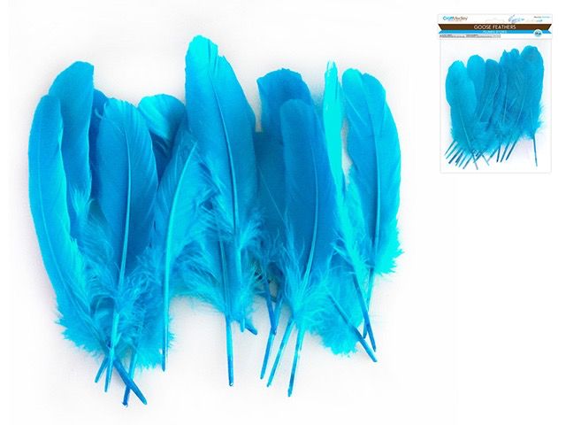 CraftMedley 8in Goose Feathers Blue 12pc