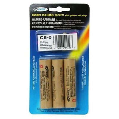 Estes Rockets C6-0 Model Rocket Engines 3pc