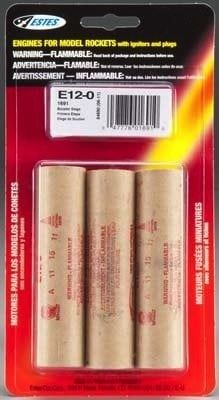 Estes Rockets E12-0 Model Rocket Engines 3pc