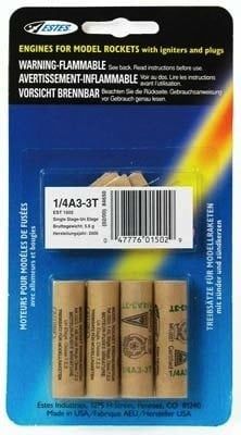 Estes 1/4 A3-3T Model Rocket Engines (4)