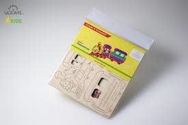 UGears 3D Wooden Puzzle Locomotive 3D puzzle Coloring Model 15 piece