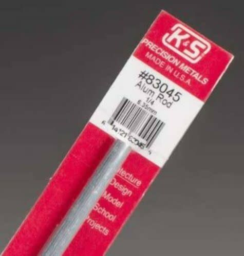 K&amp;S 1/4''X12'' Aluminum Rod