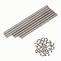 Traxxas Suspension pin set, stainless steel (w/ E-clips)