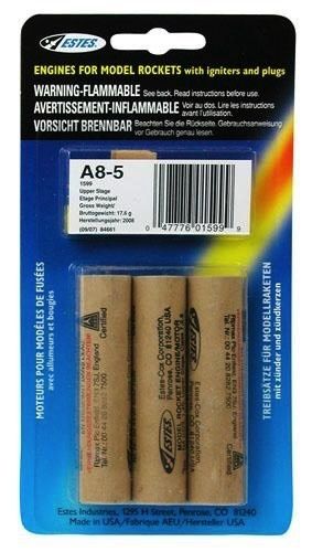 Estes A8-5 Model Rocket Engines (3)