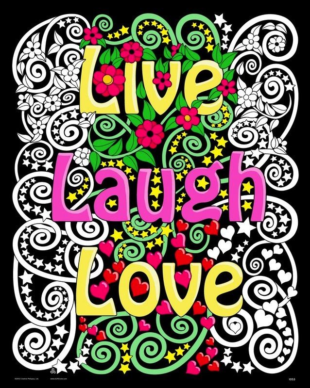 Stuff To Color 16X20 Velvet Poster Live Laugh Love