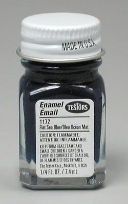 Testors Flat Enamel Sea Blue 1/4oz