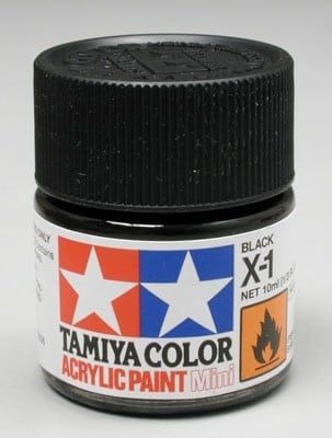 Tamiya X-1 Black Acrylic Mini 10ml