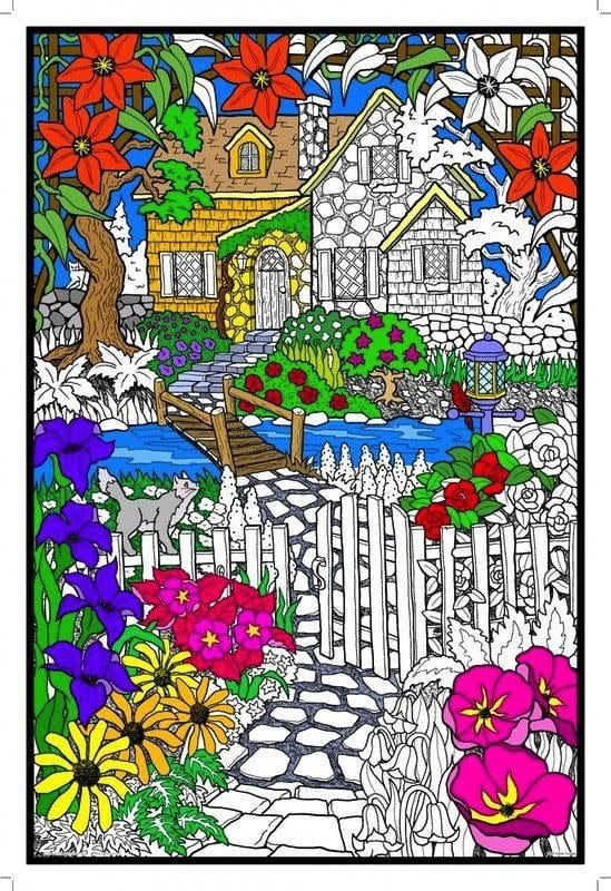 Stuff To Color 22X32.5 Wall Poster Hidden Cottage