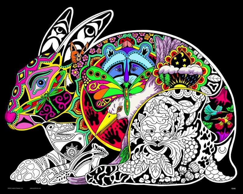 Stuff To Color 16X20 Velvet Poster Inner Nature Hare