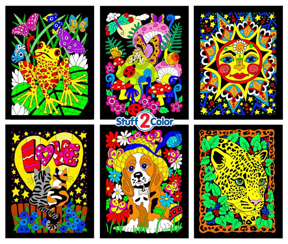 Stuff To Color MULTI PK VELVET POSTERS SUNSHINE SET