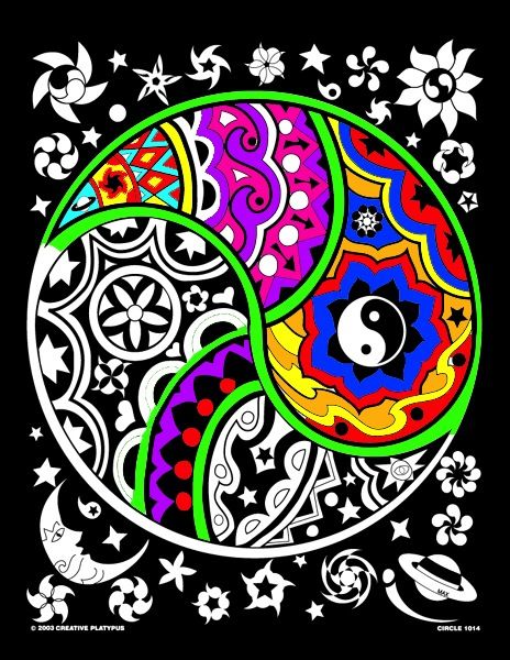 Stuff To Color 16X20 Velvet Poster Ying Yang