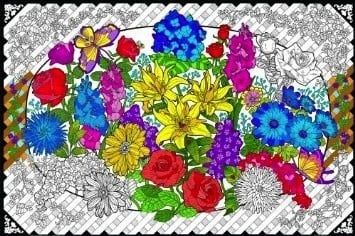 Stuff To Color Wall Poster Flower Explosion 22 X 32.5