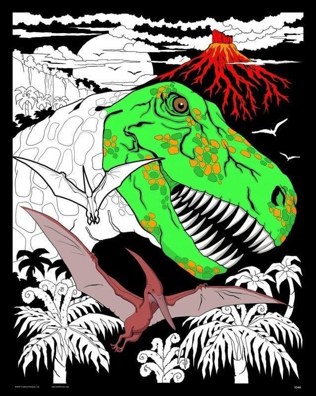 Stuff To Color 16X20 Velvet T-Rex Jungle