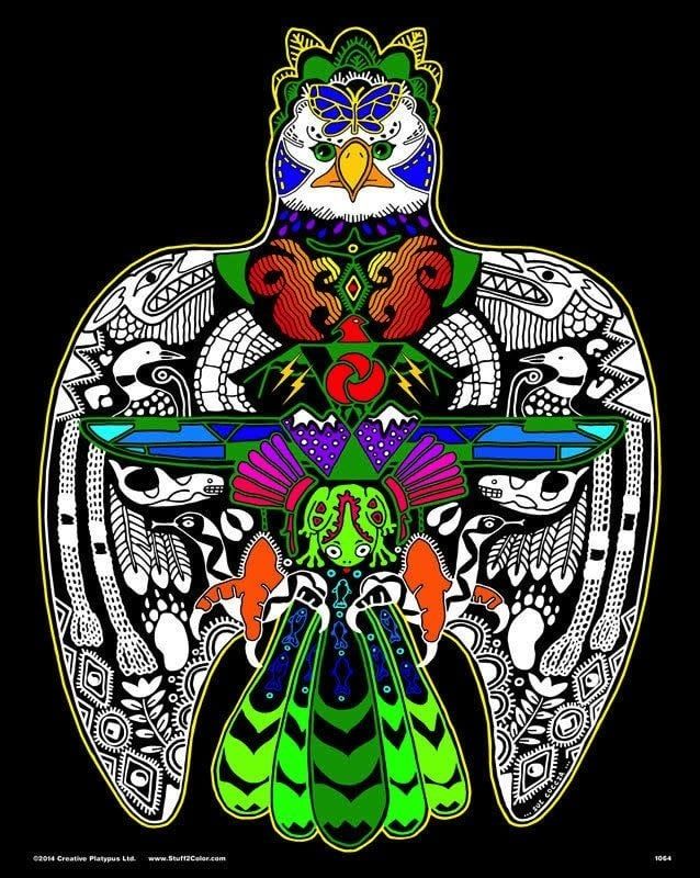 Stuff To Color 16X20 Velvet Poster Inner Nature Thunder Bird
