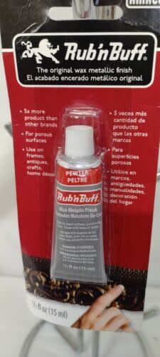 Amaco Pewter Rub n Buff Metallic Wax Finish 0.5oz