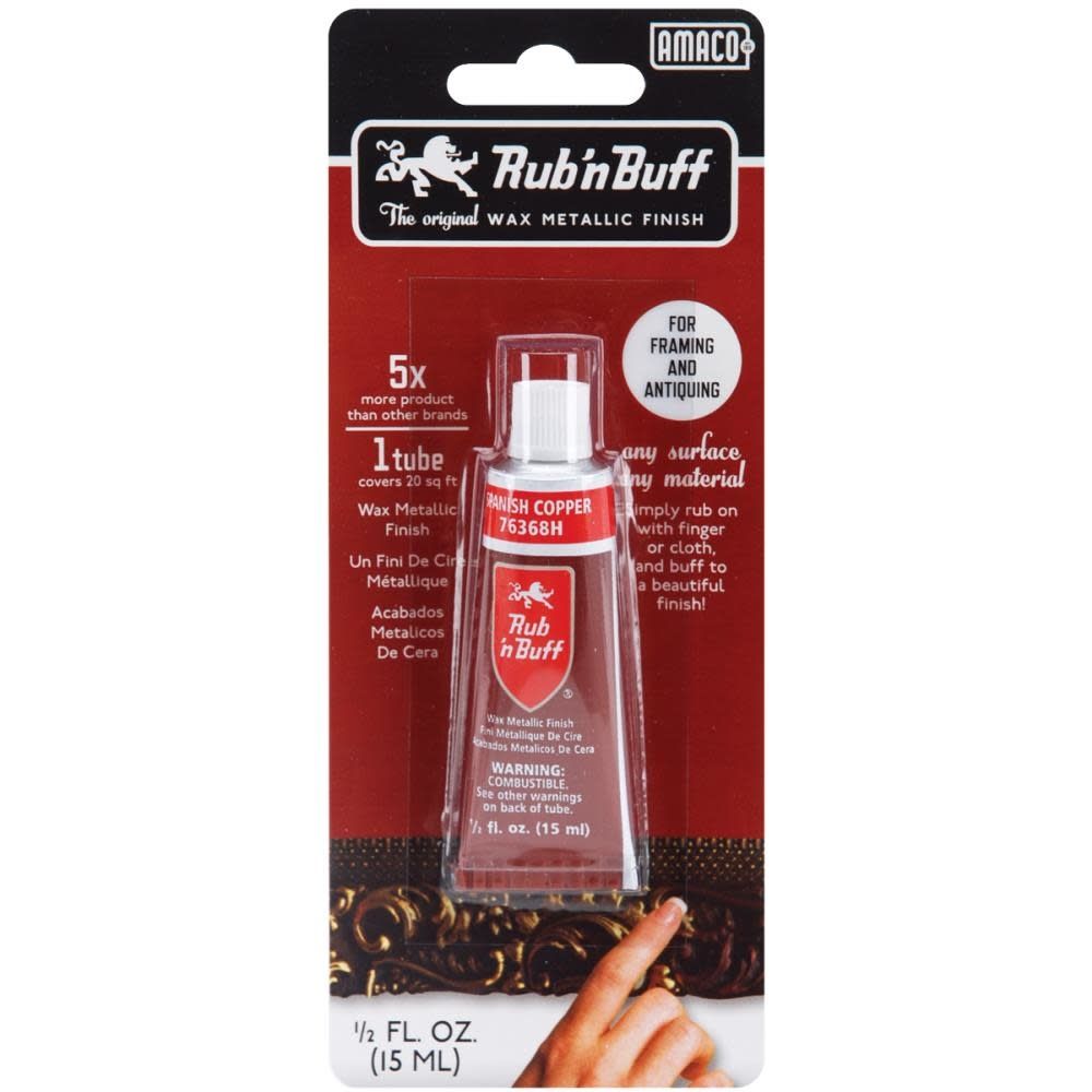 Amaco Spanish Copper Rub n Buff Metallic Wax Finish 0.5oz