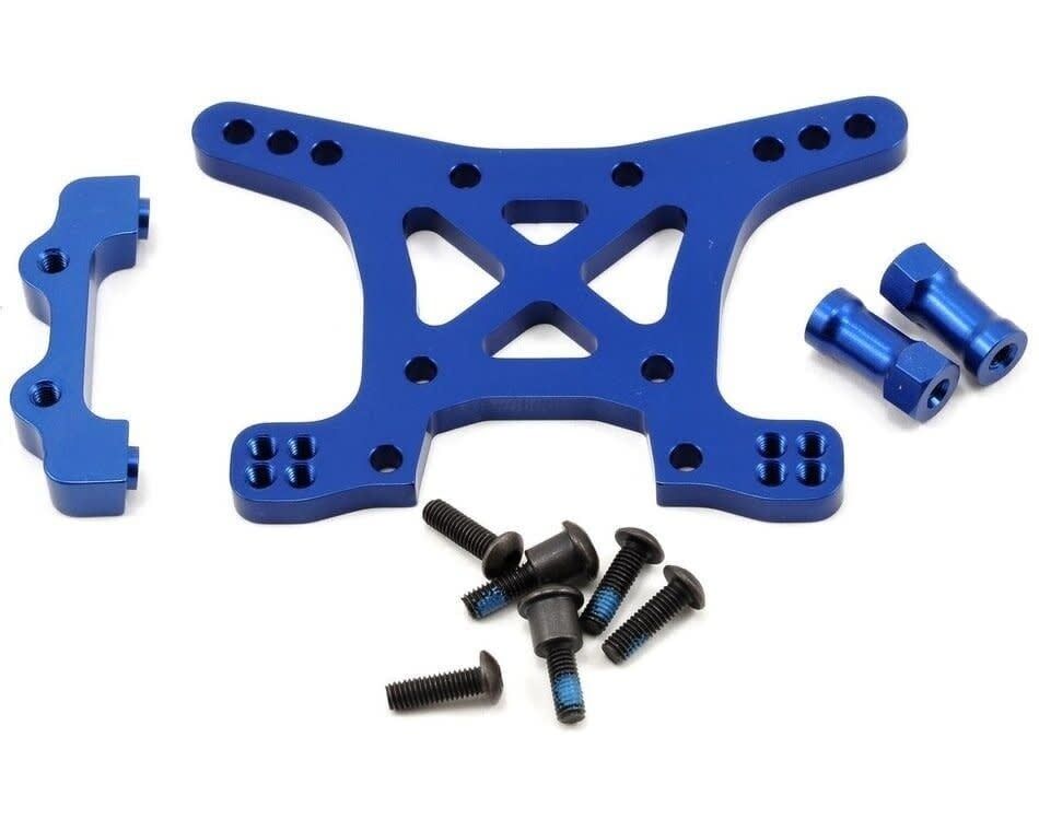 Traxxas Shock tower, front, 7075-T6 aluminum (blue-anodized) (1)/ body mount bracket (1)