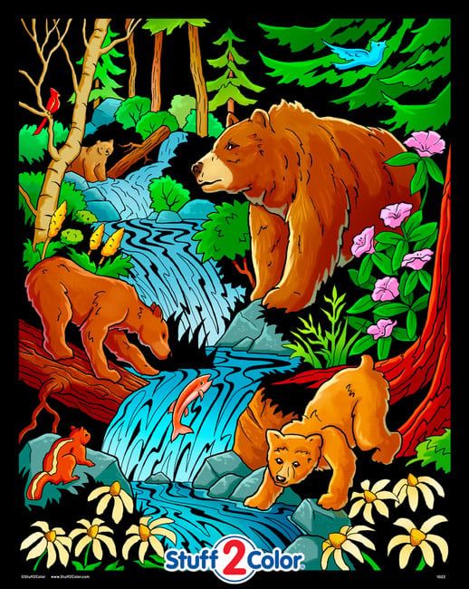 Stuff To Color 16x20 Velvet Bears