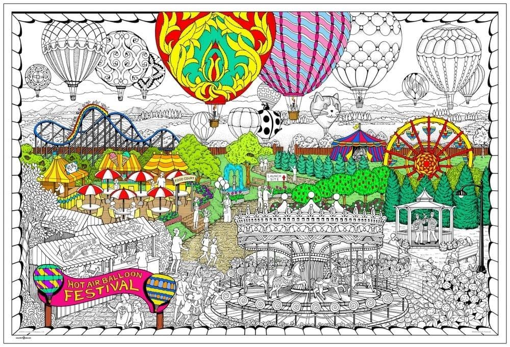Stuff To Color 22X32.5 Wall Poster Ballon Festival