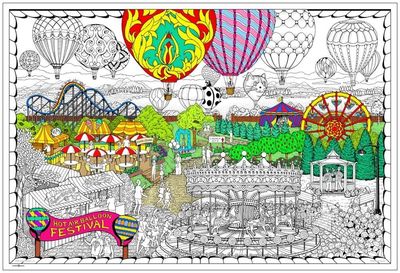 Stuff To Color 22X32.5 Wall Poster Ballon Festival