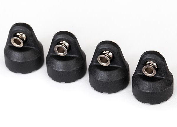 Traxxas Shock Caps (Black) (4) (Assembled With Hollow Balls)
