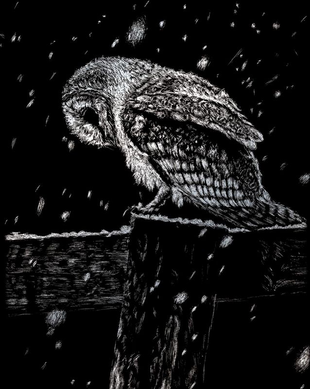 Royal &amp; Langnickel Silver Foil Engraving Art Kit 8x10in Snowfall At Night