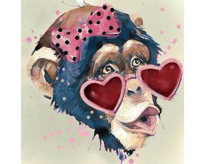 Collection D'Art Ms Monkey Collection Diamond Embroidery Cross Stitch Kit