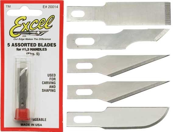 Excel Hobby Blade Assorted Light Duty Blades 5pc