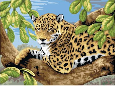 Royal &amp; Langnickel Leopard in Tree - Paint by Number