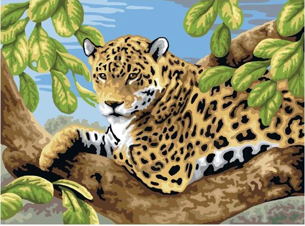 Royal &amp; Langnickel Leopard in Tree - Paint by Number