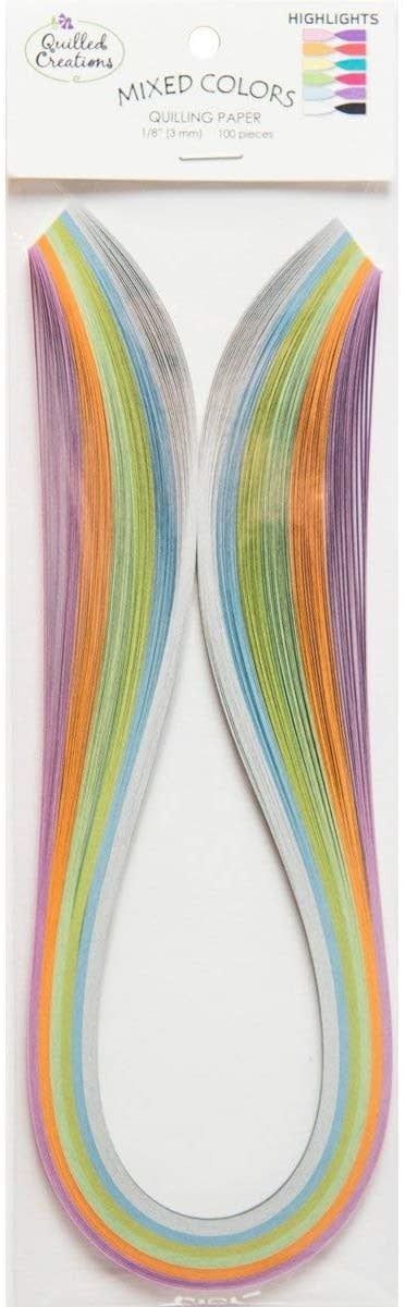 Quilled Creations Quilling Paper Mixed Colors Highlights 1/8in 100pc