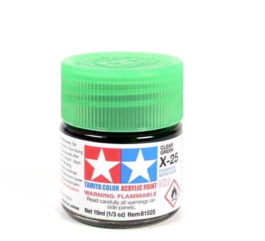 Tamiya X-25 Clear Green Acrylic Mini 10ml