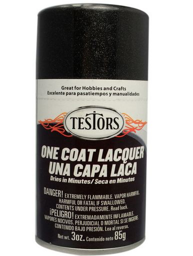 Testors Lacquer Spray Blazing Black 3oz