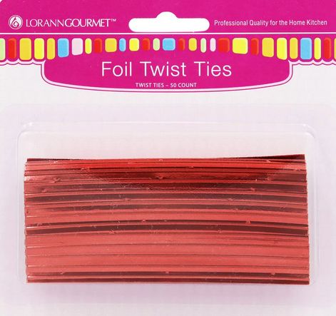 Lorann Twist Ties Red Metallic 50 pack