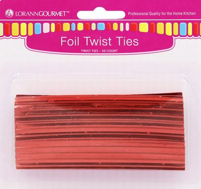 Lorann Twist Ties Red Metallic 50 pack