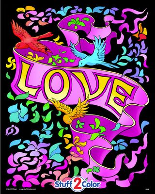 Stuff To Color 16x20 Velvet Love Banner