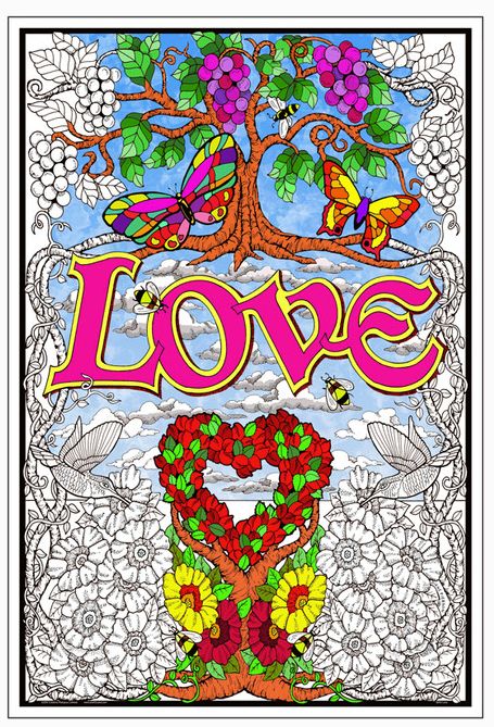 Stuff To Color 22 x 32.5 Wall Poster Love Garden