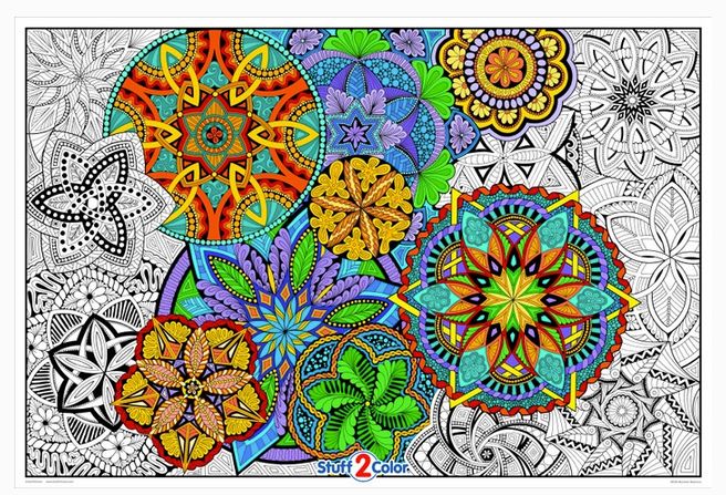 Stuff To Color 22 x 32.5 Wall Poster Mandala Madness