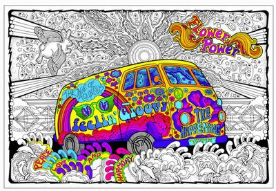 Stuff To Color 22X32.5 WALL POSTER LOVE BUS
