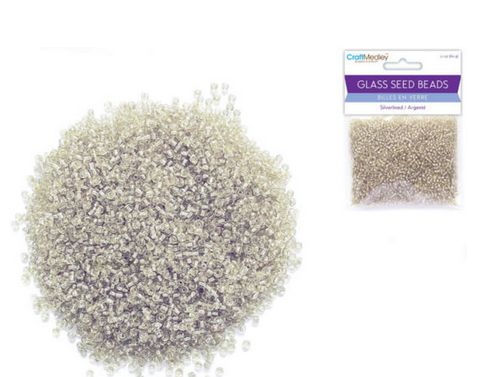 CraftMedley Glass Seed Beads Crystal 60g