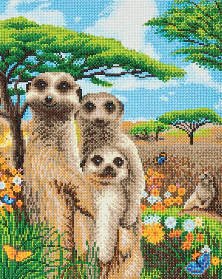 Craft Buddy Meerkat Family Crystal Art Kit Large