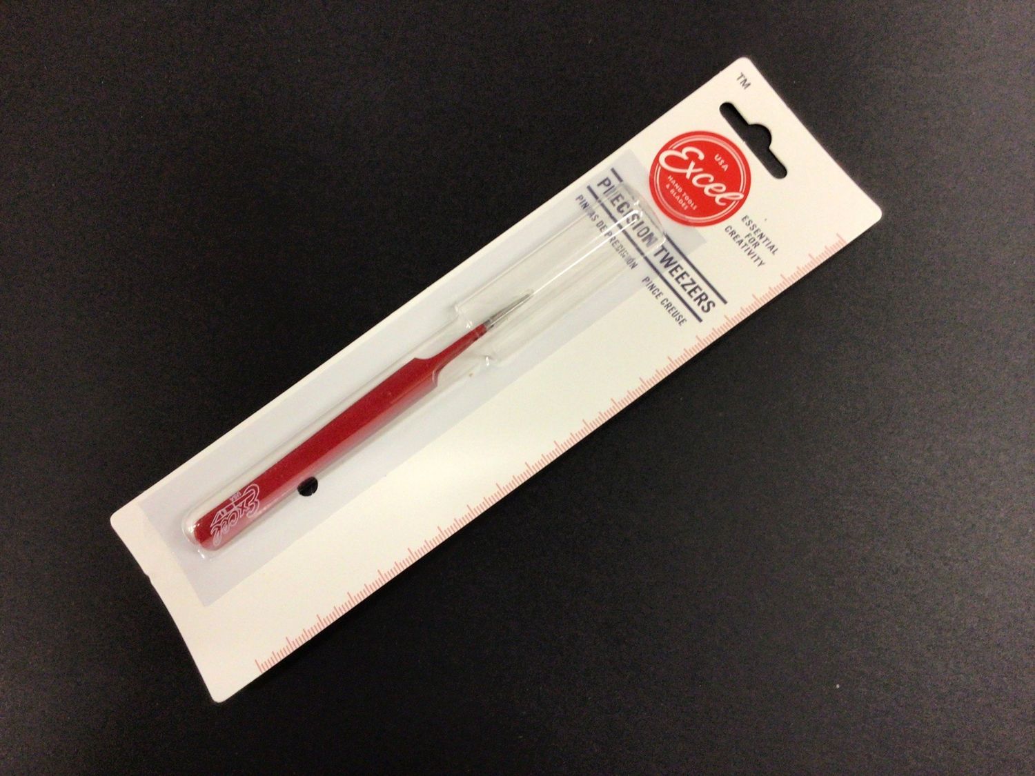 Excel Excel straight point tweezers(red)
