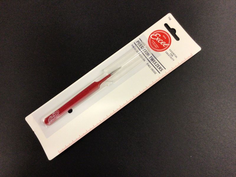 Excel Excel straight point tweezers(red)