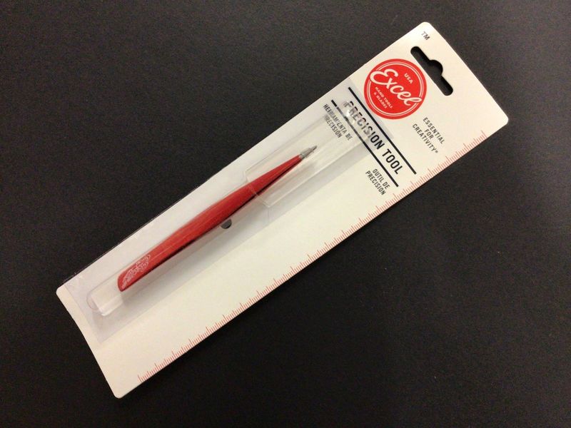 Excel Red Hollow Pnt Tweezers